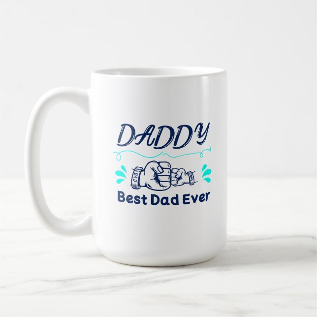 Personalisiertes Vatertagsgeschenk Papa Kaffeetasse (Links)