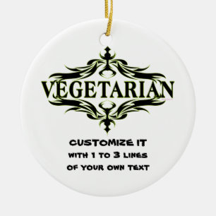 Personalisiertes Vegetarisch Keramik Ornament
