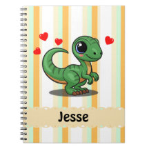Personalisiertes Velociraptor-Dinosaurier-Notizbuc