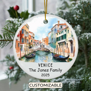 Personalisiertes Venedig-Ornament, Italien Keramik Ornament