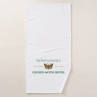 Personalisiertes vergoldetes Motten-Hotel Art Deco Badehandtuch
