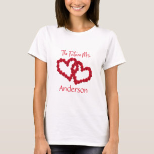 Personalisiertes Verlobungs-Shirt mit rotem Herz  T-Shirt