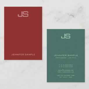 Personalisiertes vertikal-modernes Monogramm Visitenkarte