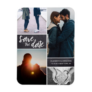 Personalisiertes, vertikales Skript-Save the Date- Magnet
