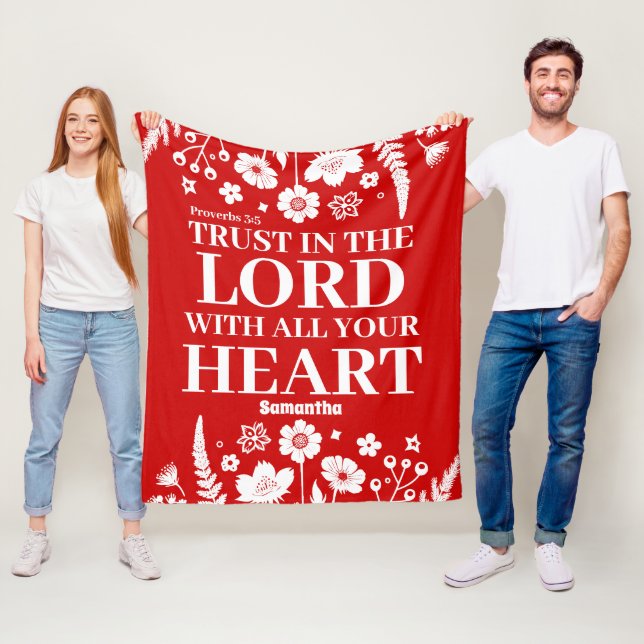 Personalisiertes Vertrauen in den Christlichen Her Fleecedecke (Beispiel)