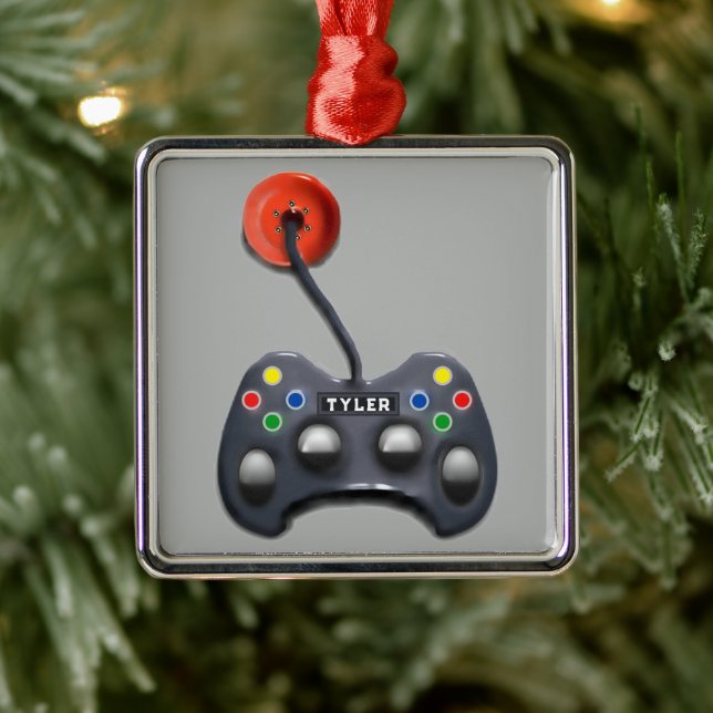 personalisiertes Video-Gamer-Geschenk Ornament Aus Metall (Baum)