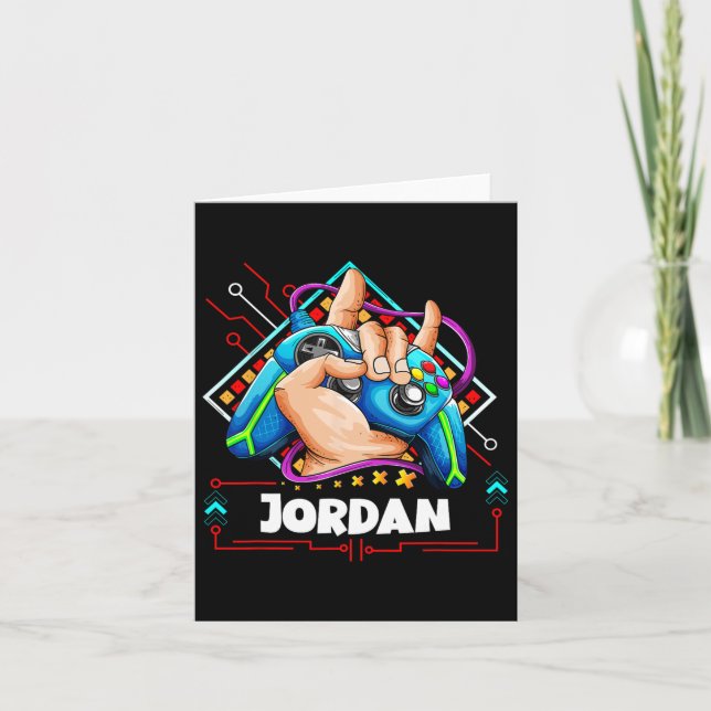 Personalisiertes Videospieldesign - Jungs mit Name Karte (Vorderseite)