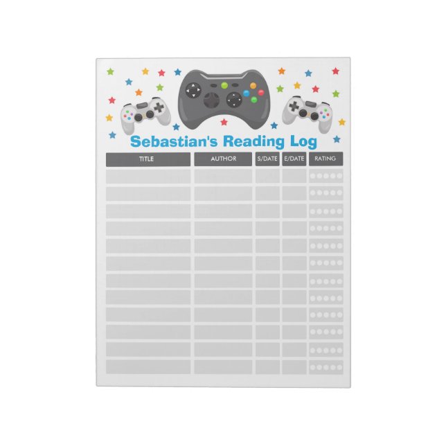 Personalisiertes Videospieleprotokoll - Homeschogr Notizblock (Rotiert)