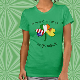 Personalisiertes Vietnam Irland USA Shamrock Fraue T-Shirt