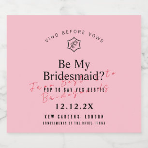Personalisiertes Vino vor Vows Rose Inspiriert
