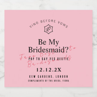 Personalisiertes Vino vor Vows Rose Inspiriert