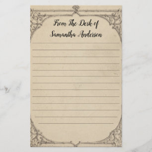 Personalisiertes Vintage Antik-Distressed-linierte Briefpapier