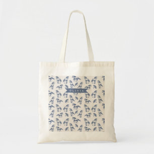 Personalisiertes Vintage Blaues Pferd Klassisches Tragetasche