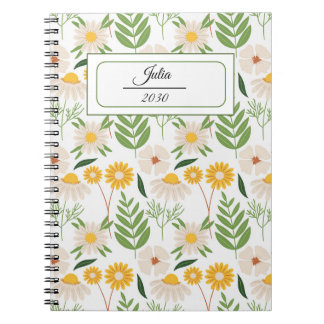 Personalisiertes Vintage-Botanik-Blumenmuster Notizblock