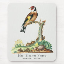 Personalisiertes Vintage-Botanik-Vogel-Lehrer
