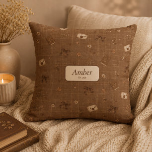 Personalisiertes Vintage-Buch-Leser-Hausgeschenk Kissen
