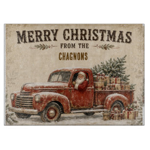 Personalisiertes Vintage-Santa-Weihnachts-Schneidb Schneidebrett