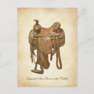 Personalisiertes Vintage-Western-Sattel-Poster Postkarte