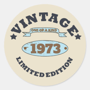 Personalisiertes Vintages 50. Geburtstagsgeschenk Runder Aufkleber