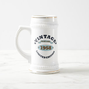Personalisiertes Vintages 65. Geburtstagsgeschenk Bierglas