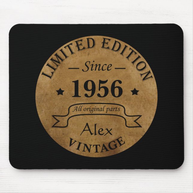 Personalisiertes Vintages 65. Geburtstagsgeschenk Mousepad (Vorne)