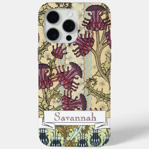 Personalisiertes Vintages Art Deco florales Muster iPhone 15 Pro Max Hülle