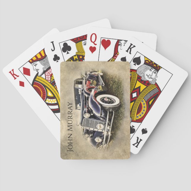 Personalisiertes Vintages Auto Spielkarten (Rückseite)