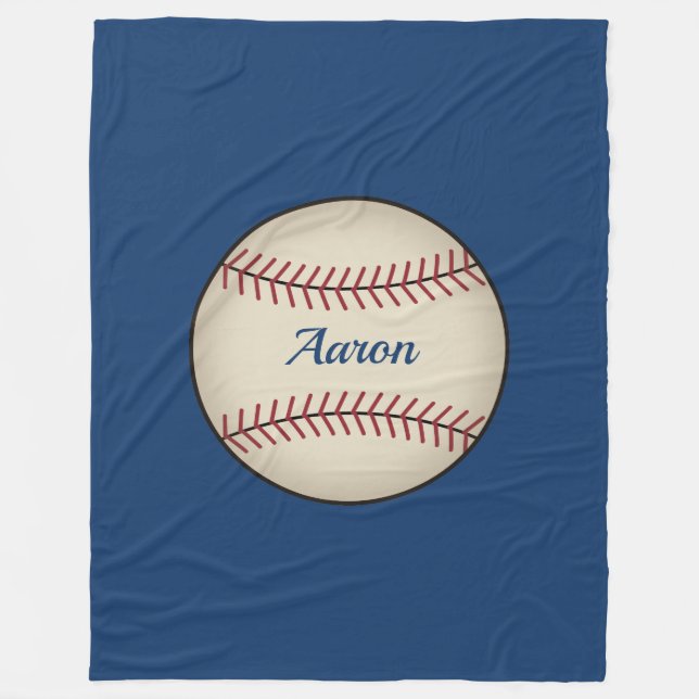 Personalisiertes Vintages Blue Baseball Blanket-Ge Fleecedecke (Vorderseite)