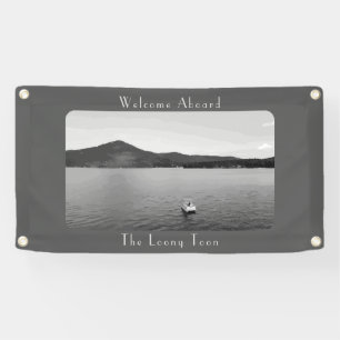 Personalisiertes Vintages Bootsdekor Grau Pontoon Banner