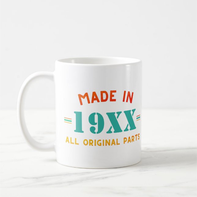 Personalisiertes Vintages Geburt Kaffeetasse (Links)