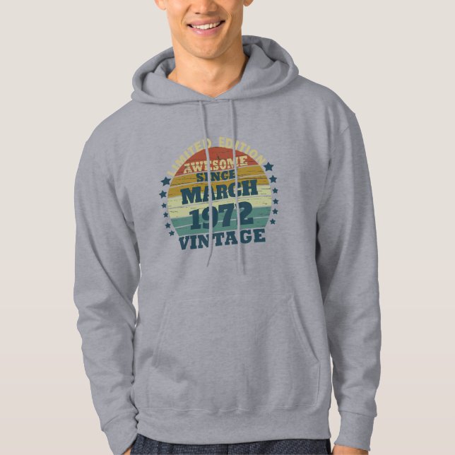 Personalisiertes Vintages Geburtstagsgeschenk Hoodie (Vorderseite)