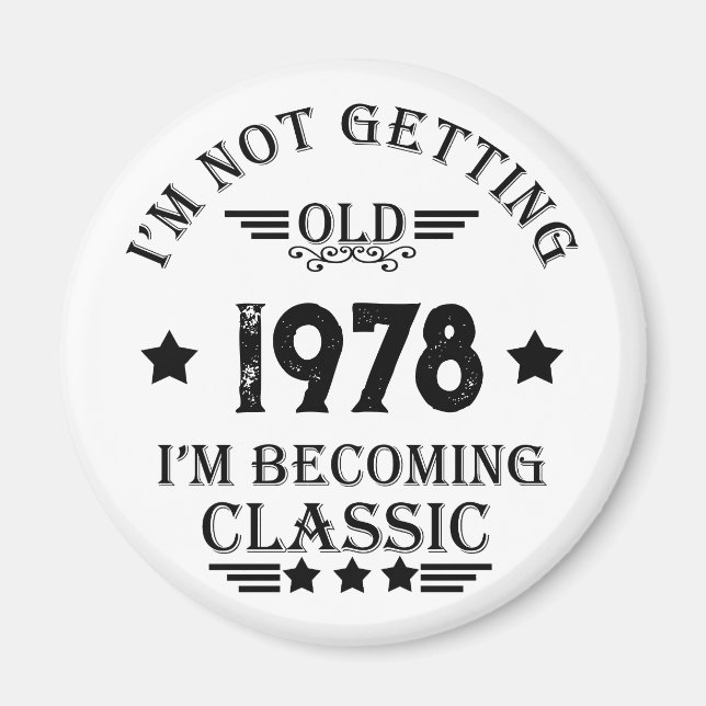 Personalisiertes Vintages Geburtstagsgeschenk Magnet (Vorne)