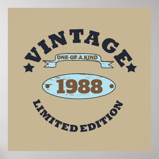 Personalisiertes Vintages Geburtstagsgeschenk Poster (Vorne)