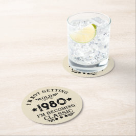 Personalisiertes Vintages Geburtstagsgeschenk Runder Pappuntersetzer