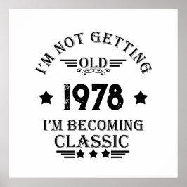 Personalisiertes Vintages Geburtstagsgeschenk schw Poster