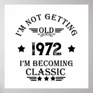 Personalisiertes Vintages Geburtstagsgeschenk schw Poster