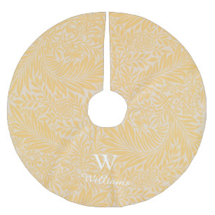 Personalisiertes Vintages Gold Larkspur Blume Must Polyester Weihnachtsbaumdecke