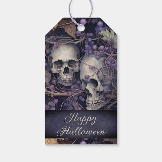 Personalisiertes Vintages Halloween Geschenkanhänger (Vorderseite)