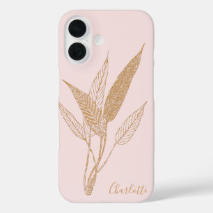 Personalisiertes Vintages Minimalistisches botanis iPhone 16 Hülle