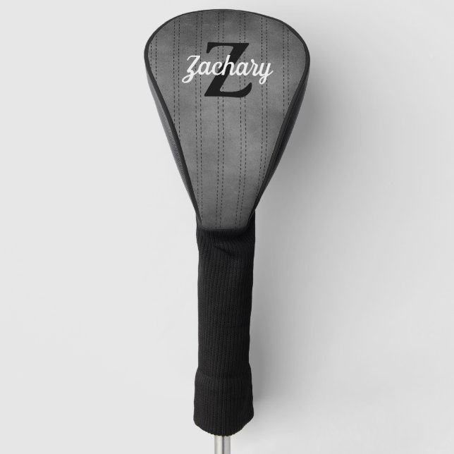 Personalisiertes Vintages Pinstripe Retro Monogram Golf Headcover (Vorderseite)