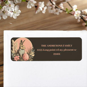 Personalisiertes Vintages Schwarz & Rosa Bunny mit