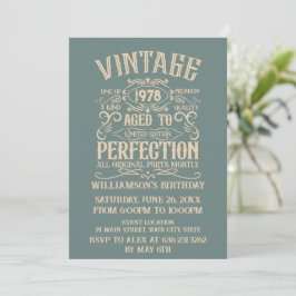 Personalisiertes Vintages Whiskey-Party 45. Geburt Einladung
