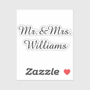 Personalisiertes Vinyl Hochzeitsschild mit Nachnam Aufkleber