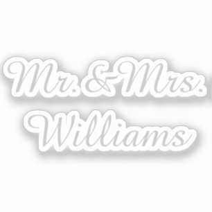 Personalisiertes Vinyl-Schild für die Hochzeit mit Aufkleber