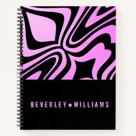Personalisiertes Violet & Black Spiral Notebook Notizbuch