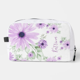 Personalisiertes Violett Grün, Aquarellfarben Blum Waschbeutel