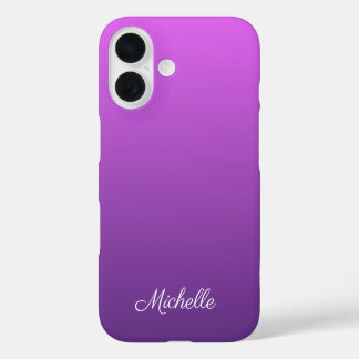 Personalisiertes violettes Ombre iPhone 16 Hülle