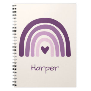 Personalisiertes violettes Regenbogen-Monogramm Notizblock
