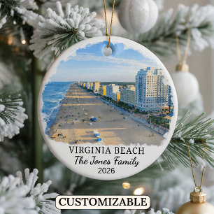 Personalisiertes Virginia Beach-Ornament, Virginia Keramik Ornament