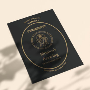 Personalisiertes Virgo-Sternzeichen-Gold-Apotheker Postkarte